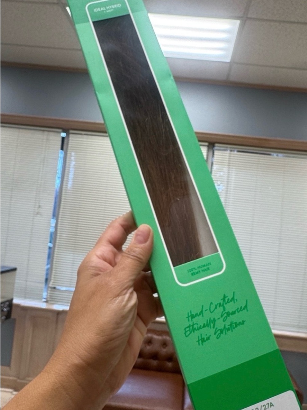 Hand-Crafted Brown Hair Extension - Green Packaging
